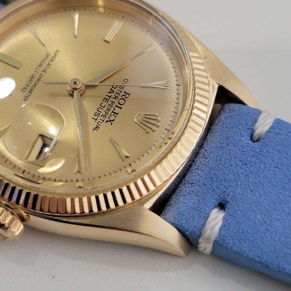 Mens Rolex Oyster Ref 6605 Datejust 14k Solid Gold 36mm Automatic 1950s RA480 For Sale 2