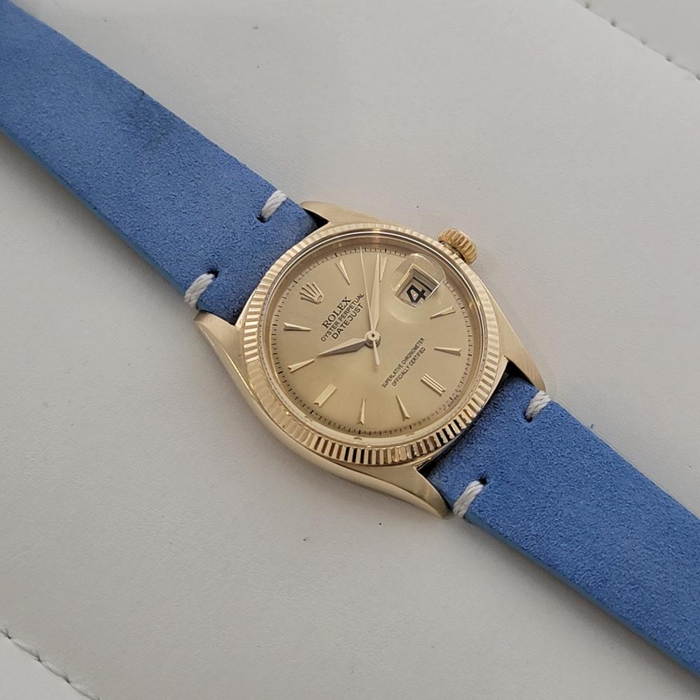 Mens Rolex Oyster Ref 6605 Datejust 14k Solid Gold 36mm Automatic 1950s RA480 For Sale 3