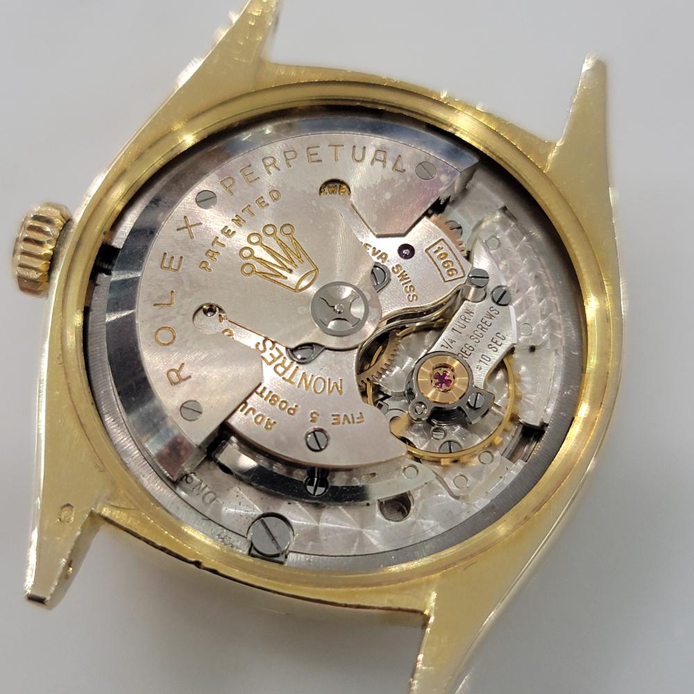 Mens Rolex Oyster Ref 6605 Datejust 14k Solid Gold 36mm Automatic 1950s RA480B For Sale 7