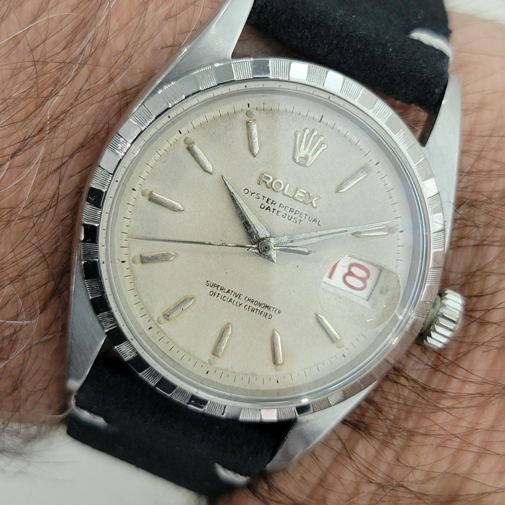 Herren Rolex Oyster Ref 6605 Datejust 36mm Automatik 1950er Jahre Seltenes Vintage RA498B im Angebot 10