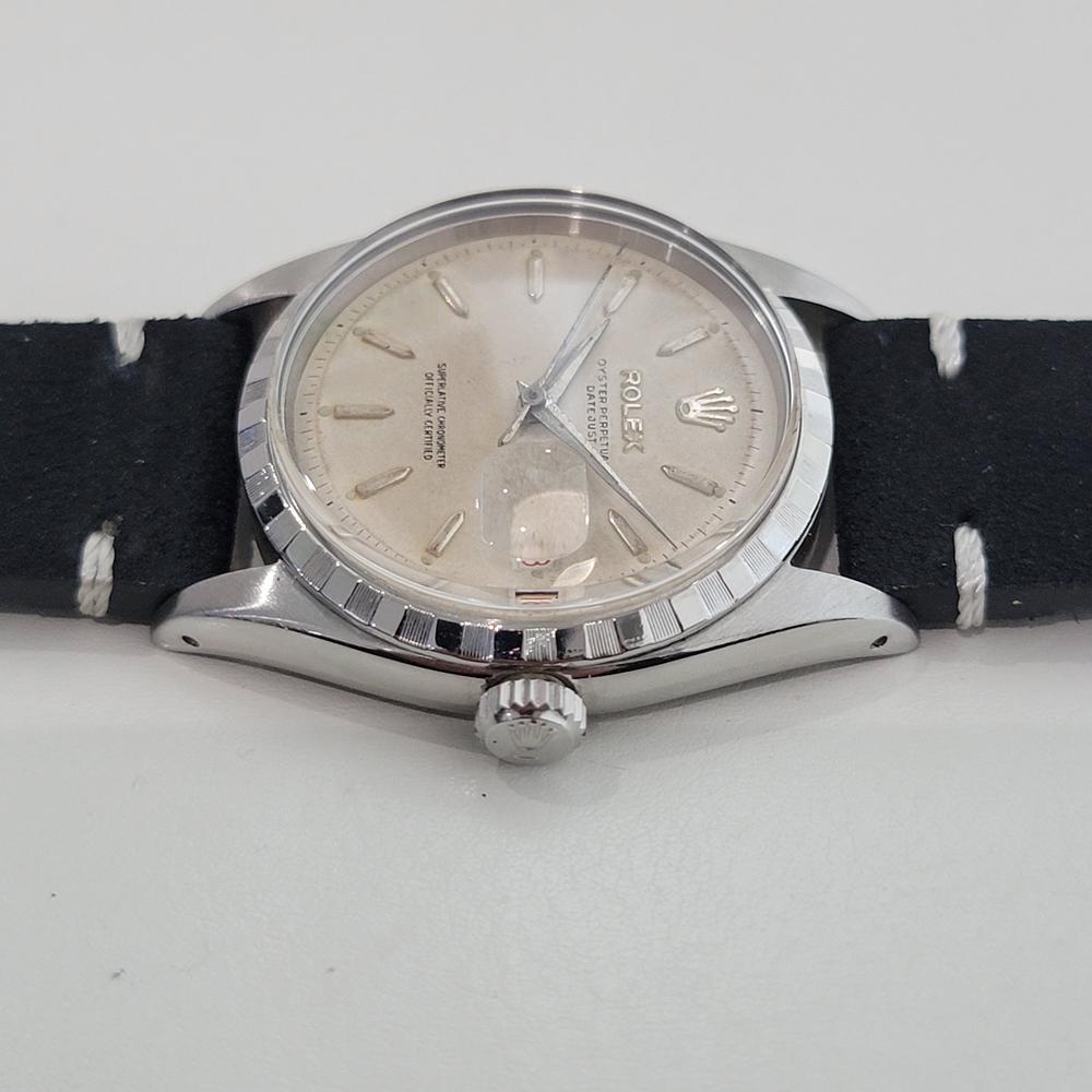 Herren Rolex Oyster Ref 6605 Datejust 36mm Automatik 1950er Jahre Seltenes Vintage RA498B im Angebot 2