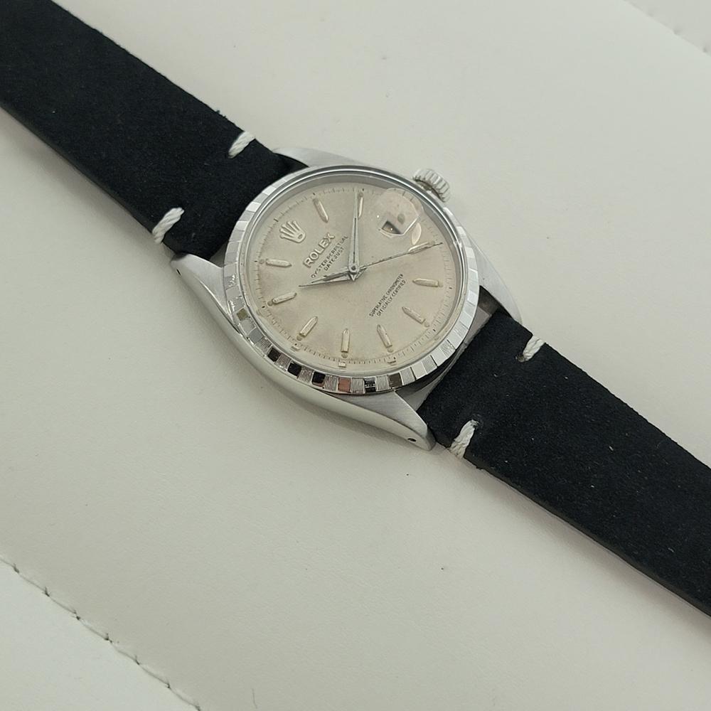 Herren Rolex Oyster Ref 6605 Datejust 36mm Automatik 1950er Jahre Seltenes Vintage RA498B im Angebot 4