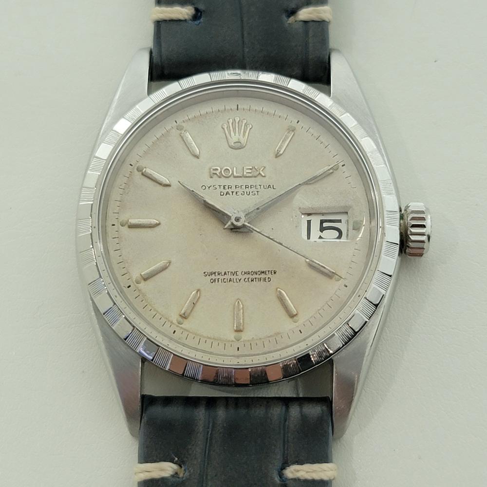 Icona senza tempo, raro Rolex Oyster Perpetual ref.6605 Datejust automatico da uomo, c.1956, in eccellenti condizioni di funzionamento. Verificato autentico da un maestro orologiaio. Splendido quadrante firmato Rolex, indici a spada applicati,