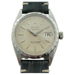 Vintage Mens Rolex Oyster Ref 6605 Datejust Roulette Date 36mm Automatic 1950s RA498