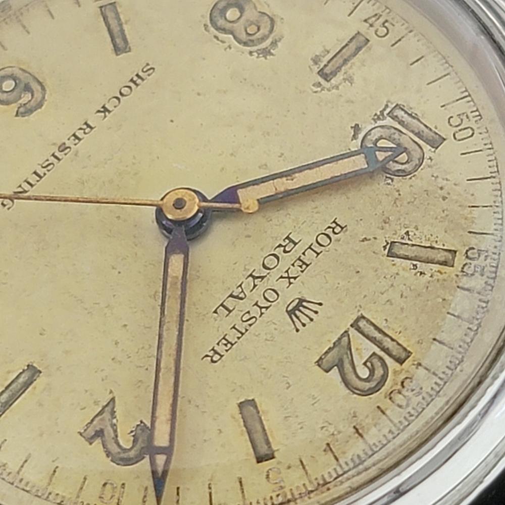 Mens Rolex Oyster Royal Ref 4444 Manual Wind 1940s Vintage Swiss RA159 In Excellent Condition In Beverly Hills, CA
