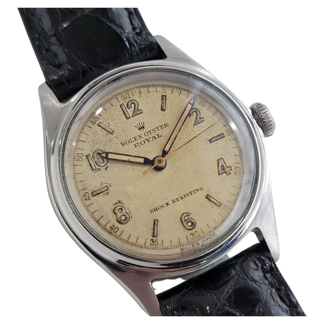 Mens Rolex Oyster Royal Ref 4444 Manual Wind 1940s Swiss Vintage RA159B For Sale