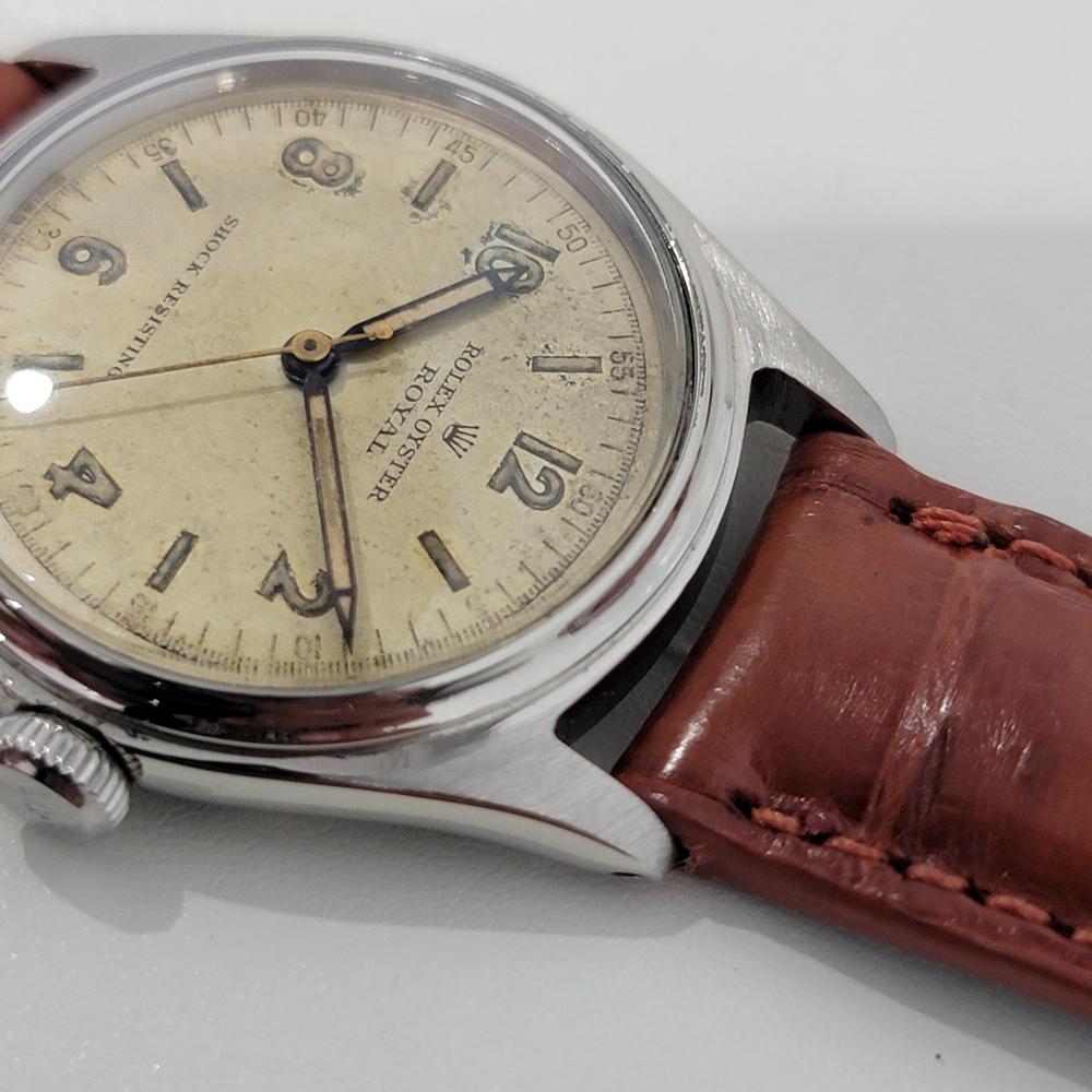 Mens Rolex Oyster Royal Ref 4444 Manual Wind 1940s Swiss Vintage RA159T In Excellent Condition For Sale In Beverly Hills, CA