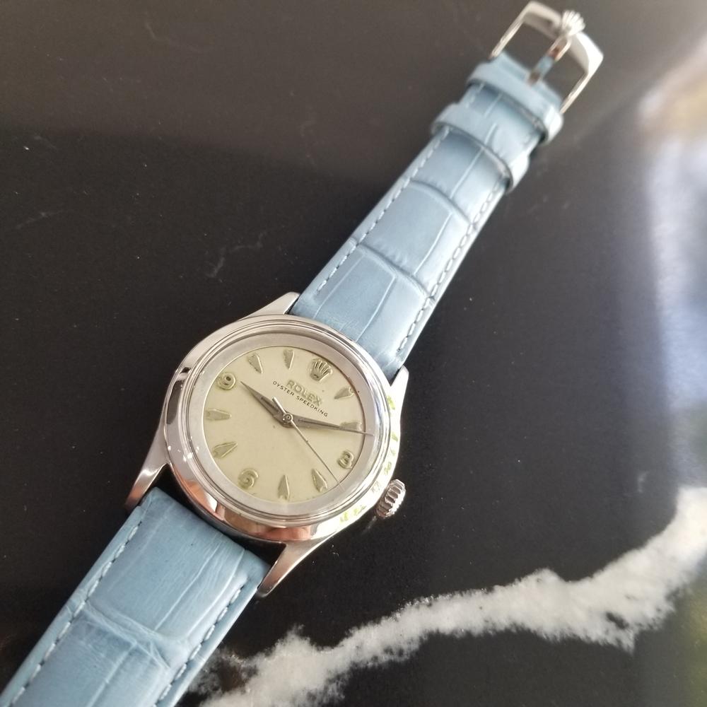 Mens Rolex Oyster Speedking Ref.6632 Automatic, c.1950s Vintage RA138BLU In Excellent Condition In Beverly Hills, CA