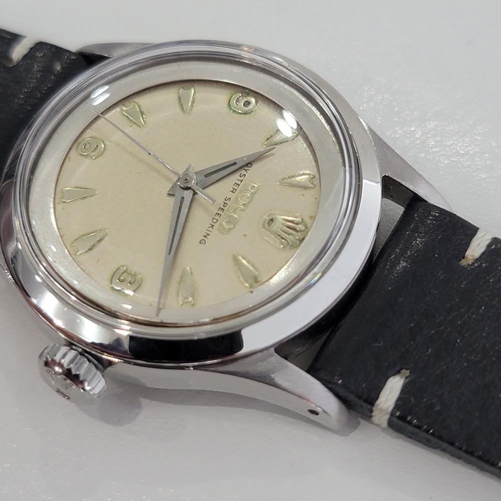 Mens Rolex Oyster Speedking Ref 6632 34mm Automatic 1950s Vintage Rare RA138 In Excellent Condition In Beverly Hills, CA