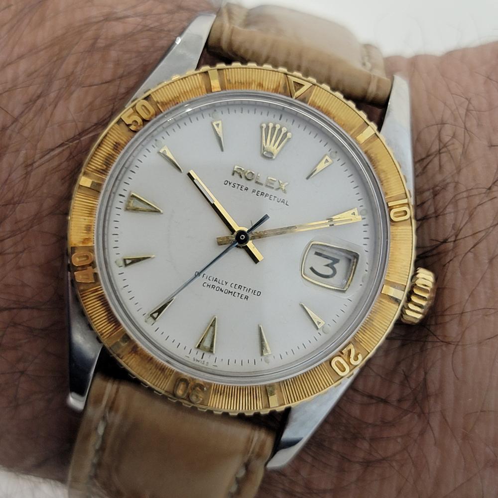 Men's Rolex Oyster Turn O Graph Ref 6309 18k SS 1950s Vintage Automatic RJC171 For Sale 5