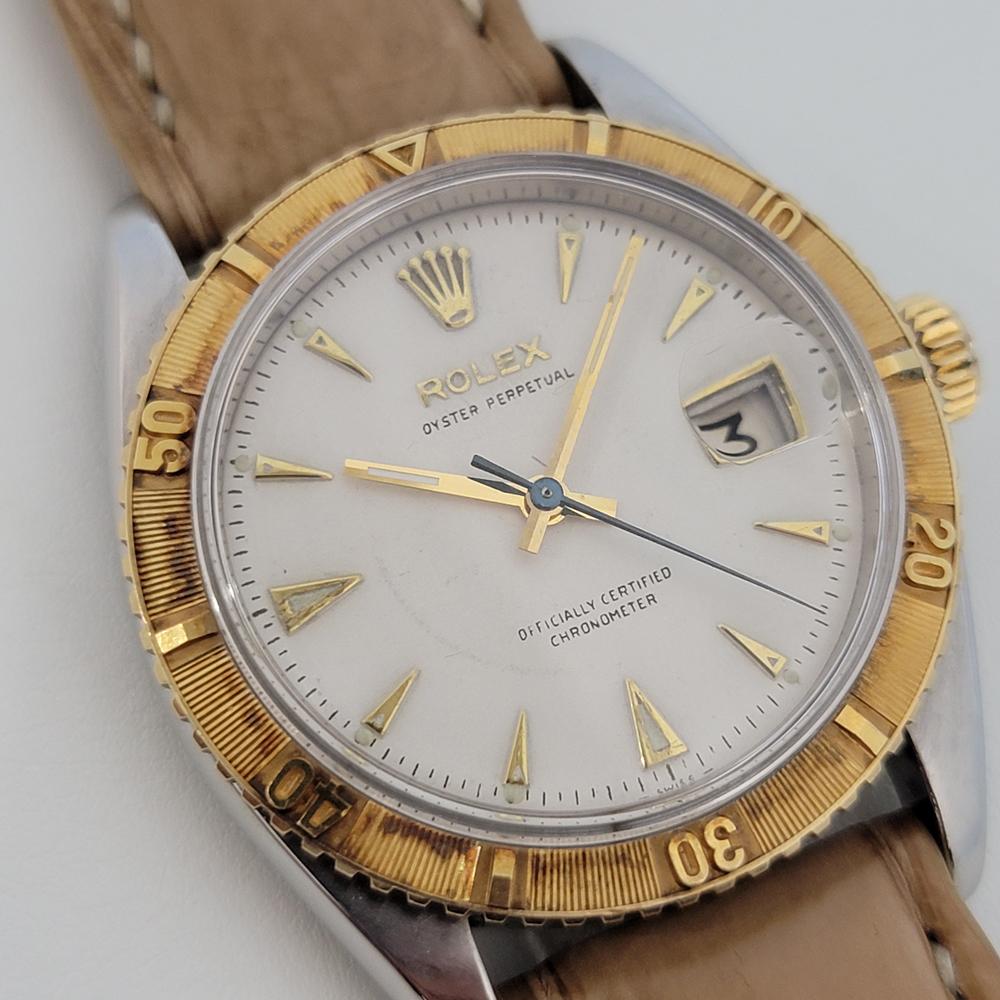 Retro Men's Rolex Oyster Turn O Graph Ref 6309 18k SS 1950s Vintage Automatic RJC171
