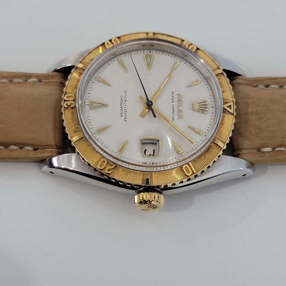 Men's Rolex Oyster Turn O Graph Ref 6309 18k SS 1950s Vintage Automatic RJC171 1