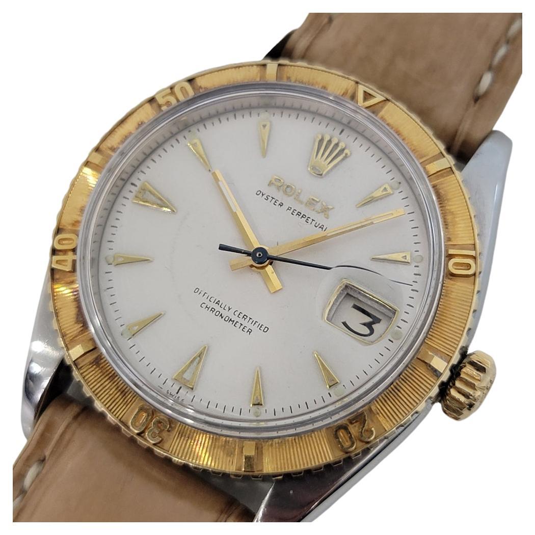 Men's Rolex Oyster Turn O Graph Ref 6309 18k SS 1950s Vintage Automatic RJC171 For Sale