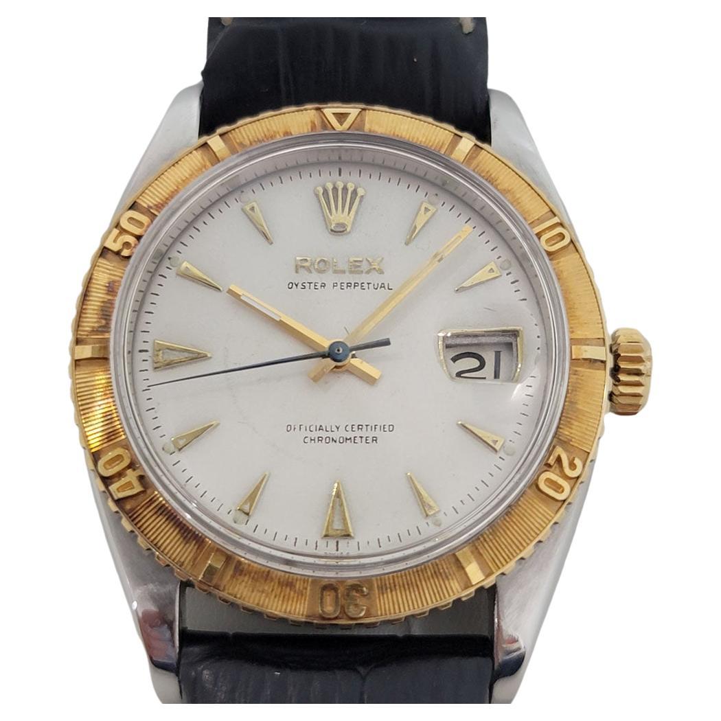 Men's Rolex Oyster Turn O Graph Ref 6309 18k SS Automatic 1950s Vintage RJC171B For Sale