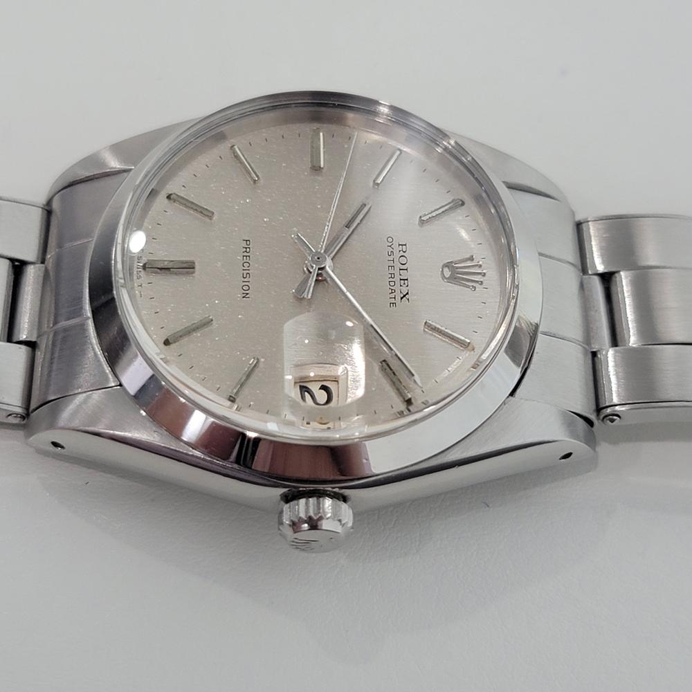 Mens Rolex Oysterdate Precision 1960s Ref 6694 Hand Wind Swiss Vintage RJC198 In Excellent Condition For Sale In Beverly Hills, CA