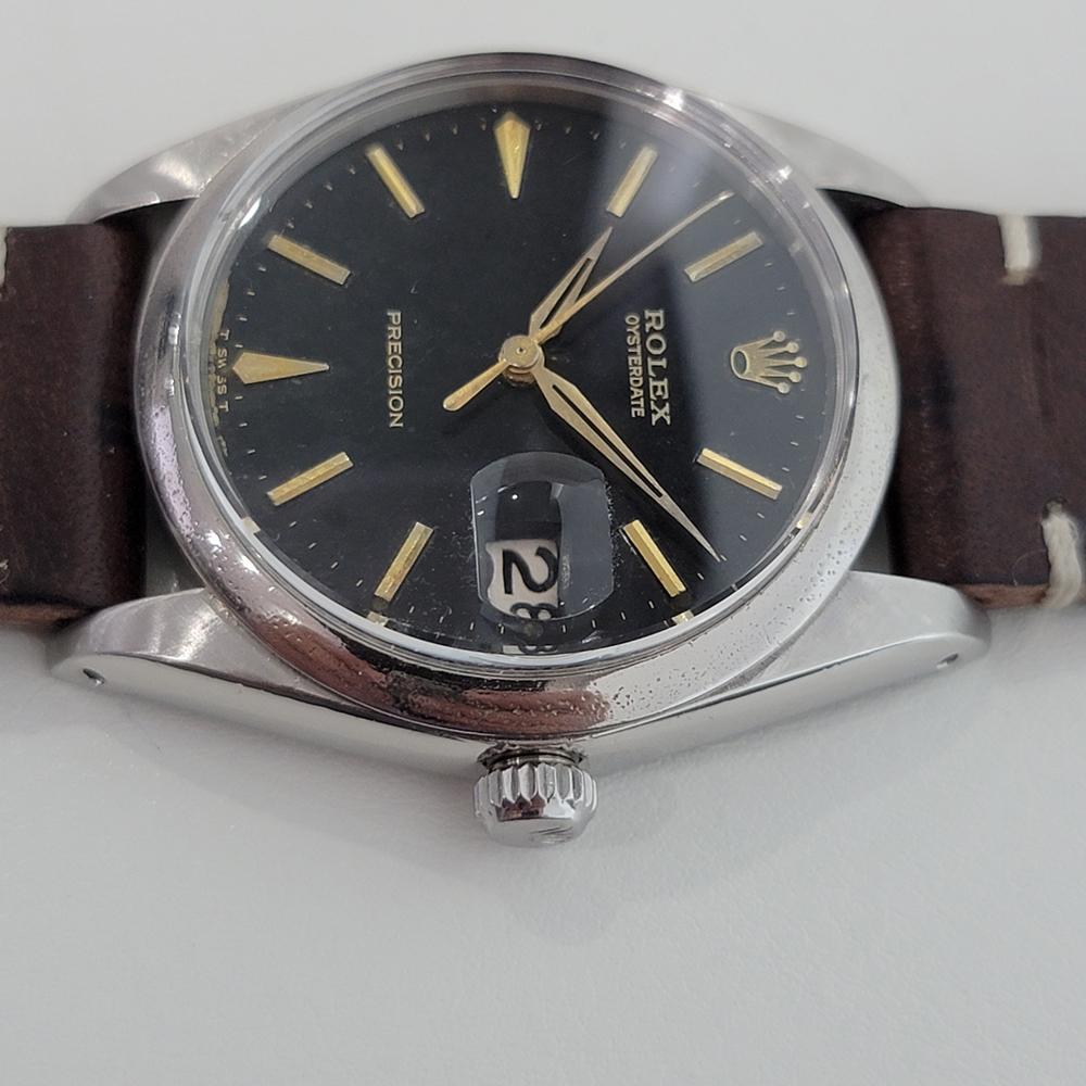Mens Rolex Oysterdate Precision 1960s Ref 6694 Manual Wind Swiss RJC187 In Excellent Condition For Sale In Beverly Hills, CA