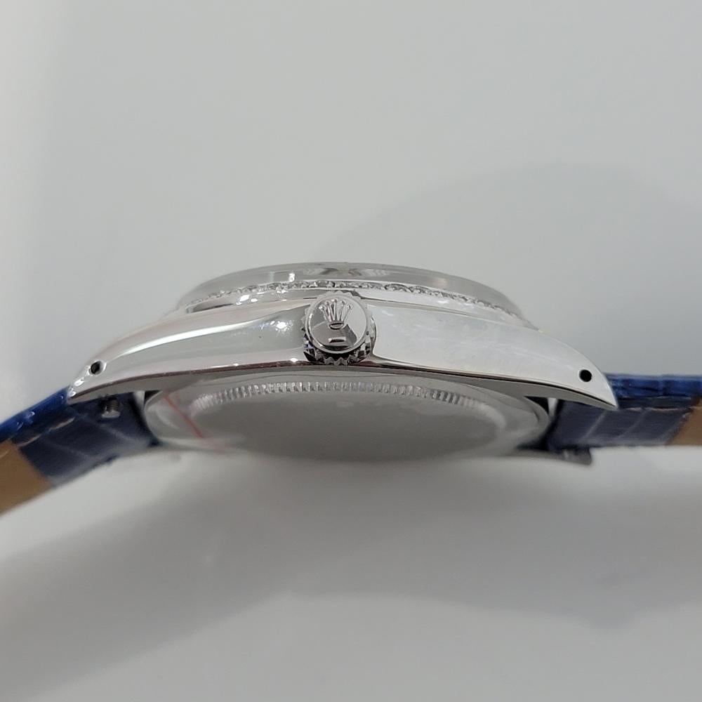 Homme Rolex Oysterdate Precision 1980 6694 Cadran et lunette diamants RA17 en vente 4