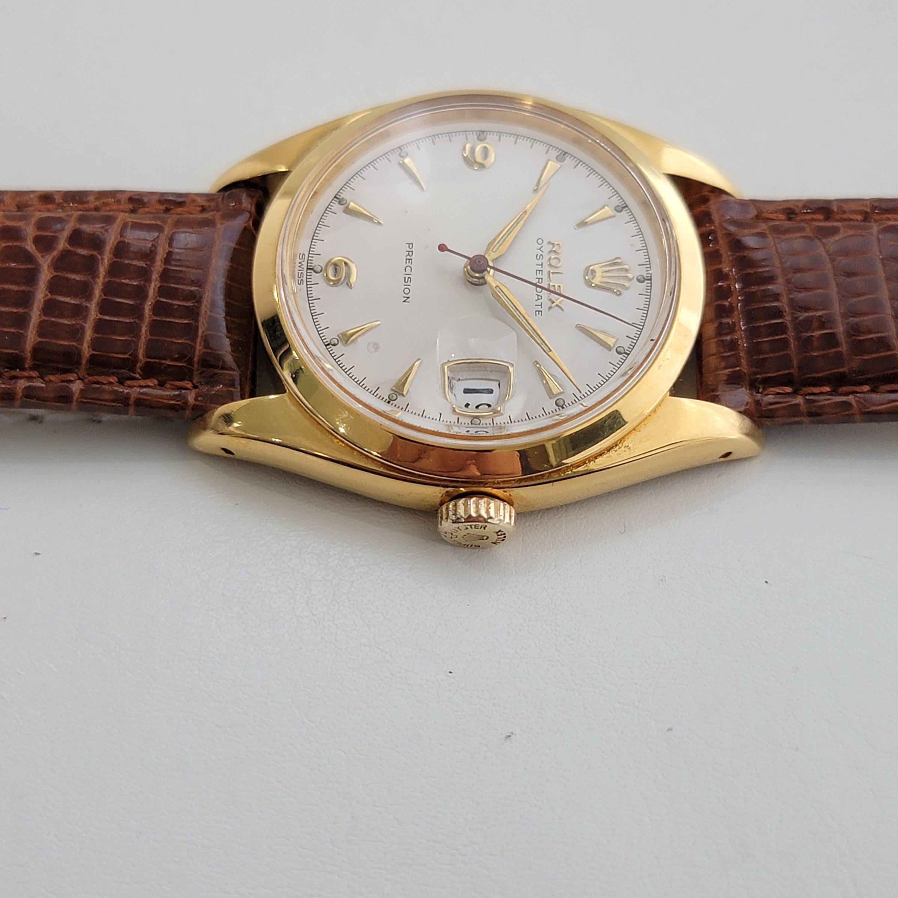 Mens Rolex Oysterdate Precision 6494 34mm Gold Capped Manual Wind 1950s NA121 For Sale 1