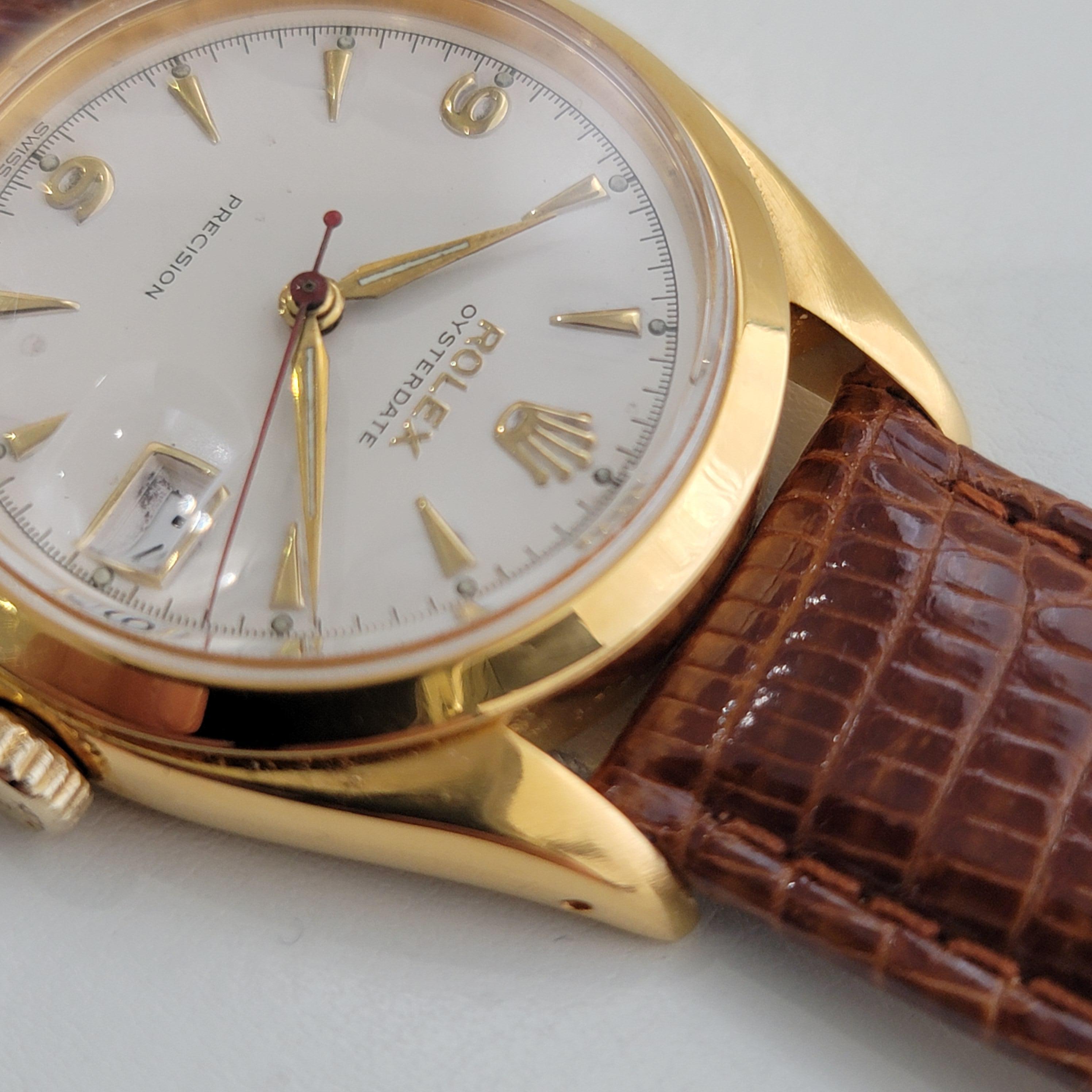 Mens Rolex Oysterdate Precision 6494 34mm Gold Capped Manual Wind 1950s NA121 For Sale 3