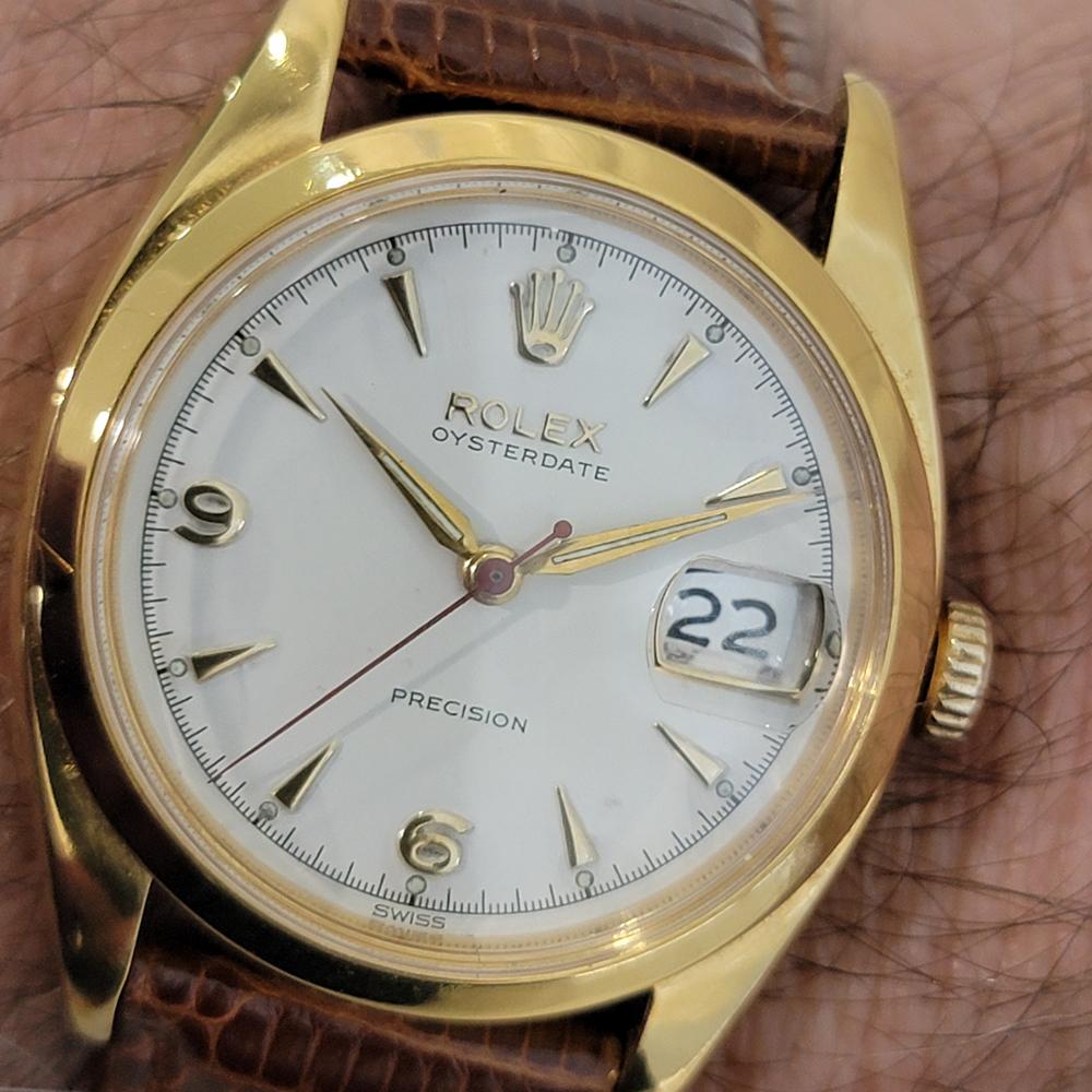 Mens Rolex Oysterdate Precision 6494 34mm Gold Capped Manual Wind 1950s NA121 For Sale 9