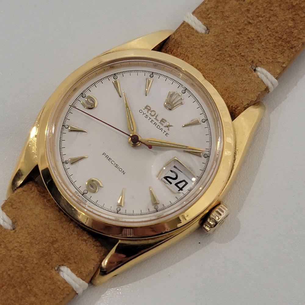 Men's Mens Rolex Oysterdate Precision 6494 34mm Gold Capped Manual Wind 1950s NA121B For Sale