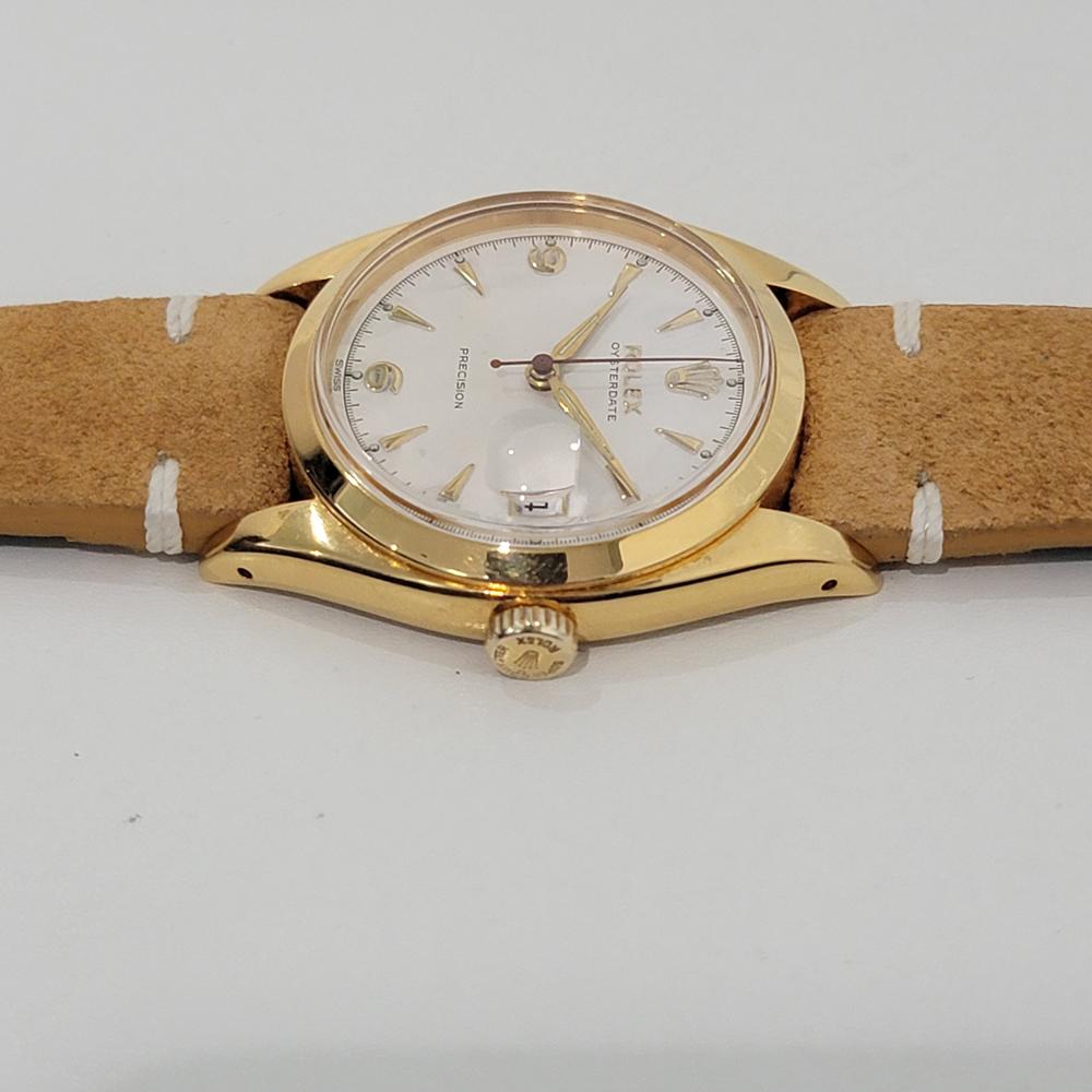 Mens Rolex Oysterdate Precision 6494 34mm Gold Capped Manual Wind 1950s NA121B For Sale 1