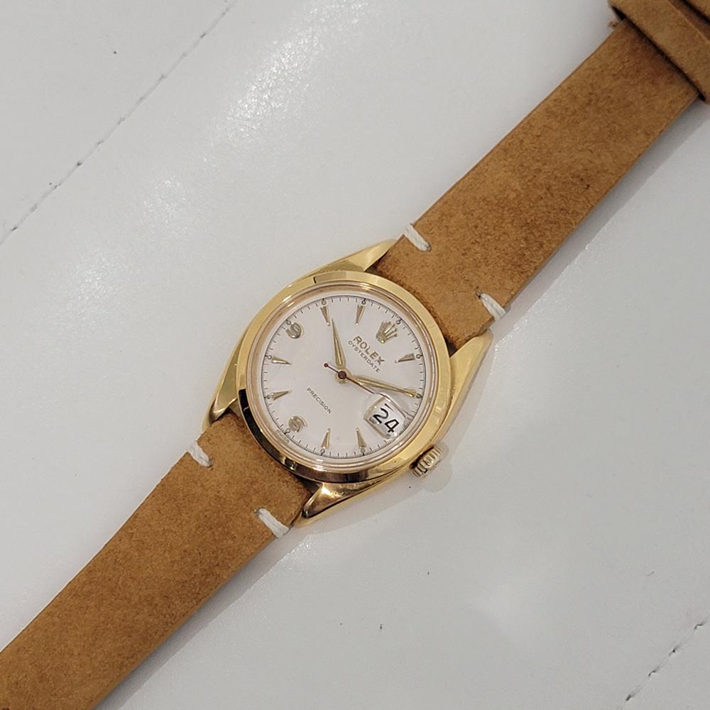 Mens Rolex Oysterdate Precision 6494 34mm Gold Capped Manual Wind 1950s NA121B For Sale 3
