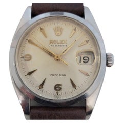 Mens Rolex Oysterdate Precision 6494 34mm Hand-Wind 1950s Swiss Vintage RA191B