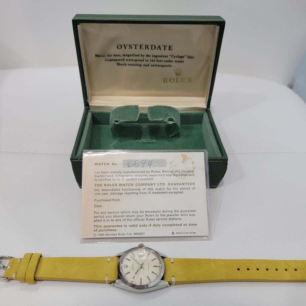 Mens Rolex Oysterdate Precision 6694 1960s w Original Box & Paper Manual RA261Y For Sale 6