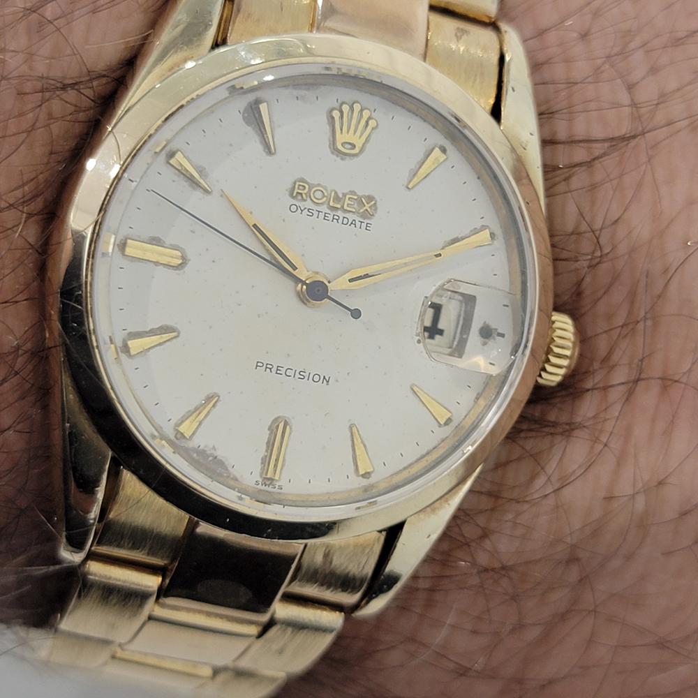 Mens Rolex Oysterdate Precision 6694 Gold-Capped Hand-Wind 1950s RJC169G 6