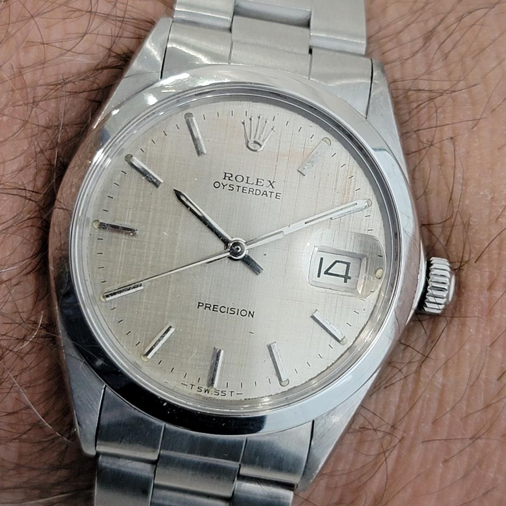 Mens Rolex Oysterdate Precision 6694 Hand Wind 1960s Vintage Swiss RA271 For Sale 6