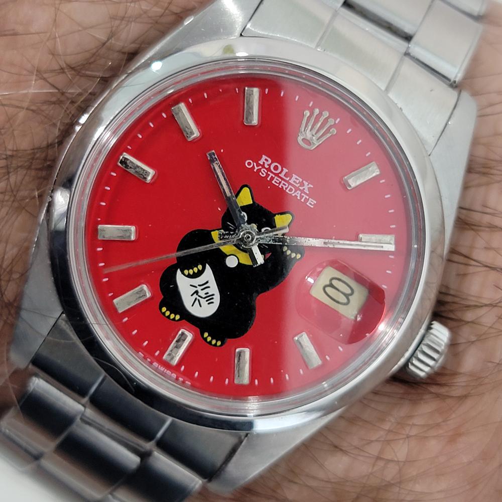 Rolex Oysterdate Precision 6694 34mm Maneki Neko Quadrante personalizzato 1970s RA415S 10