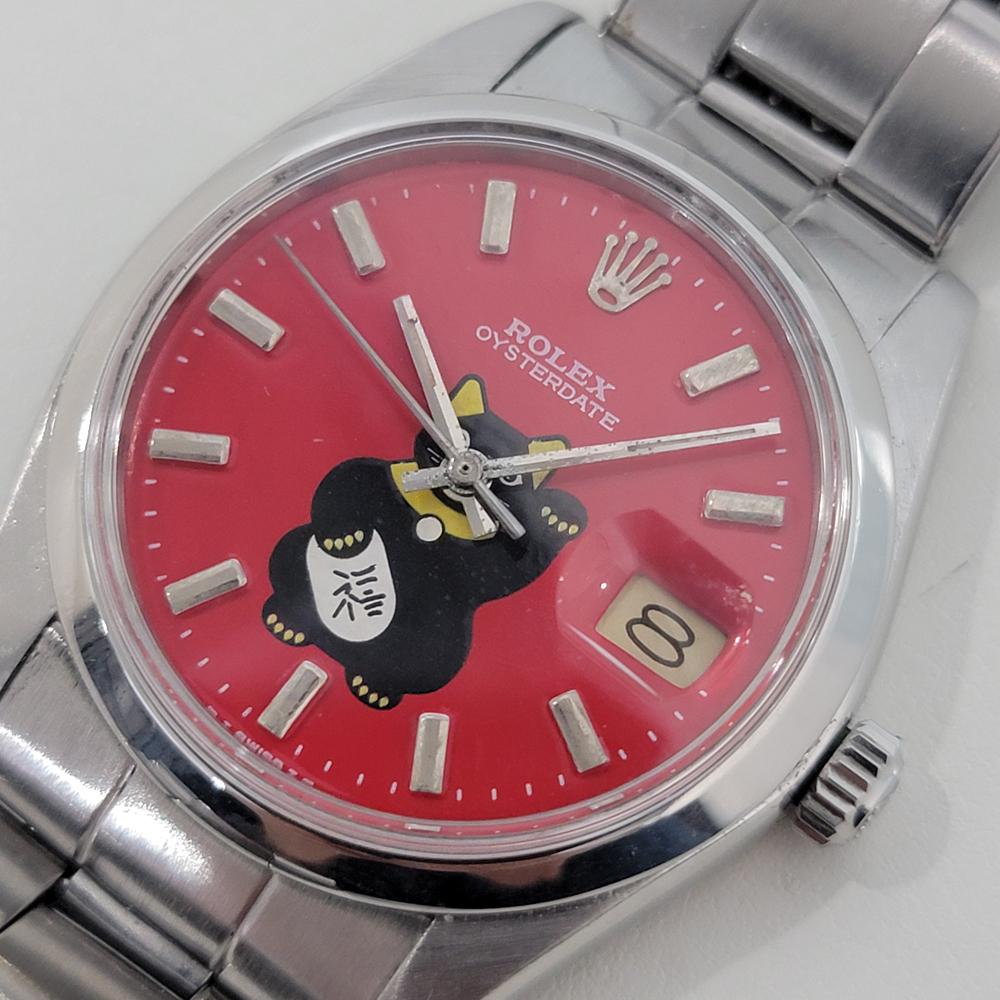 Uomo Rolex Oysterdate Precision 6694 34mm Maneki Neko Quadrante personalizzato 1970s RA415S