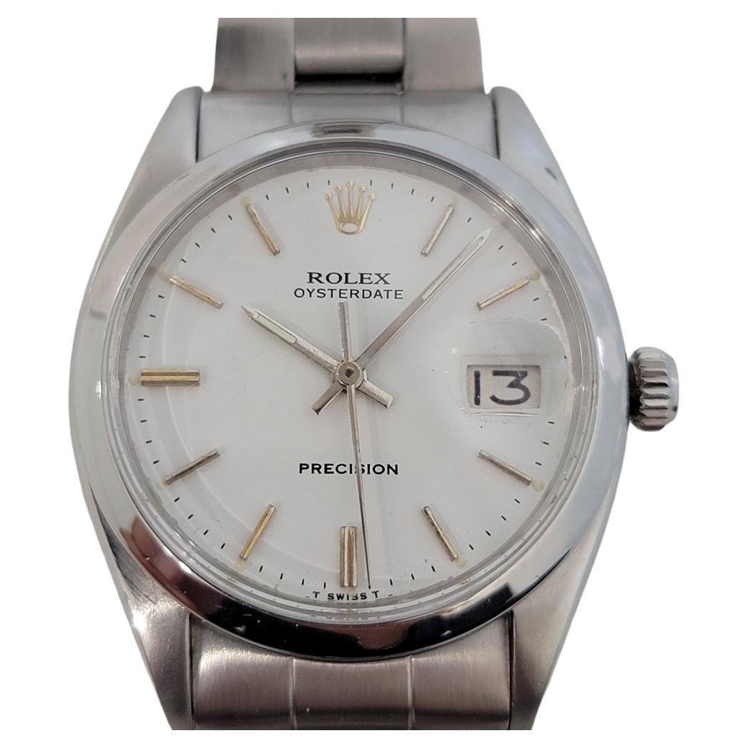 Mens Rolex Oysterdate Precision Ref 6494 34mm Hand-Wind 1950s Vintage RA241  For Sale at 1stDibs