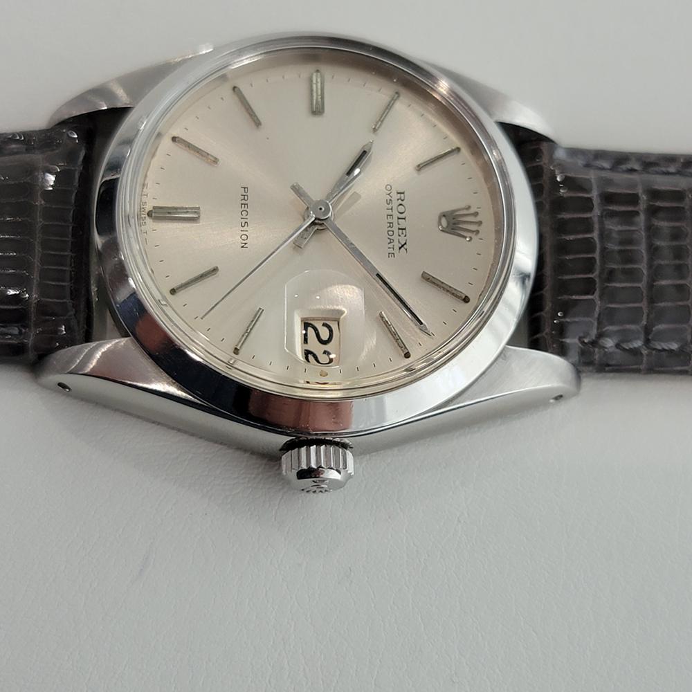 Mens Rolex Oysterdate Precision Ref 6694 1960s Manual Wind Vintage RJC195G In Excellent Condition For Sale In Beverly Hills, CA