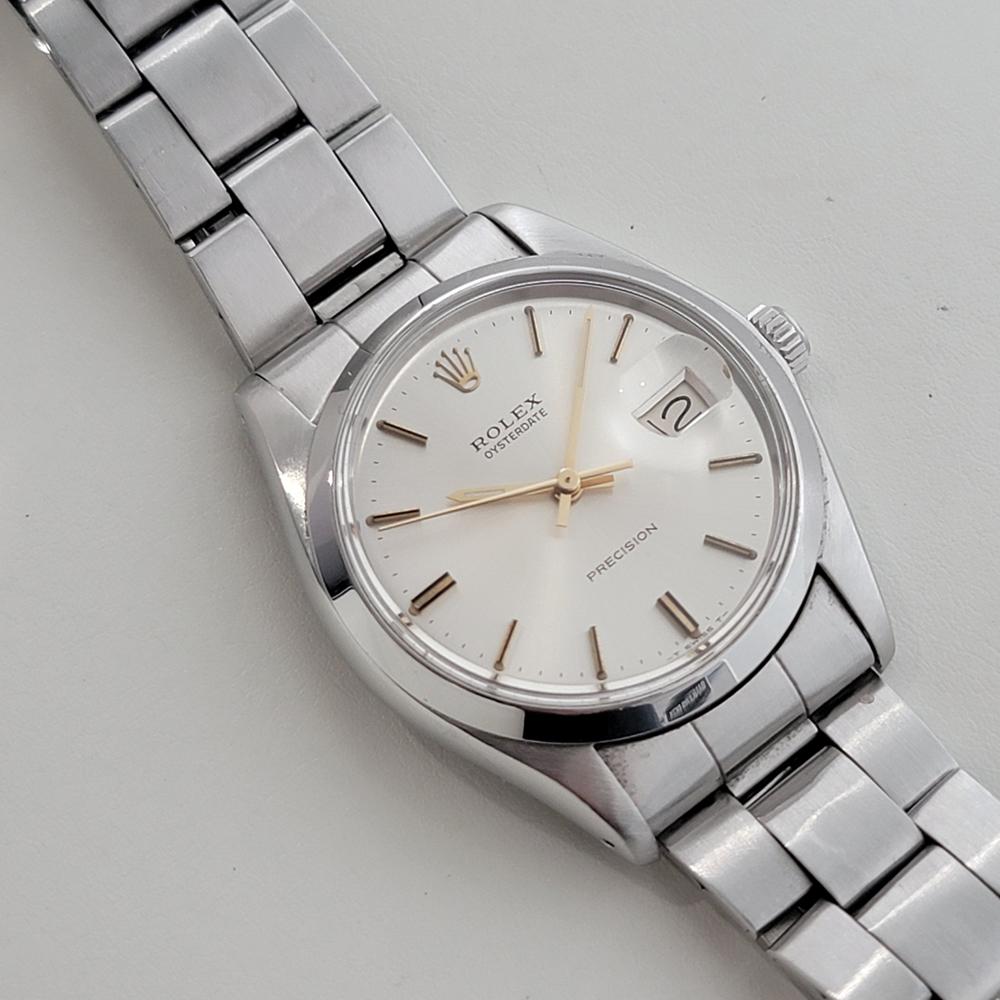 Mens Rolex Oysterdate Precision Ref 6694 1970s 34mm Manual Wind Vintage RA504 3