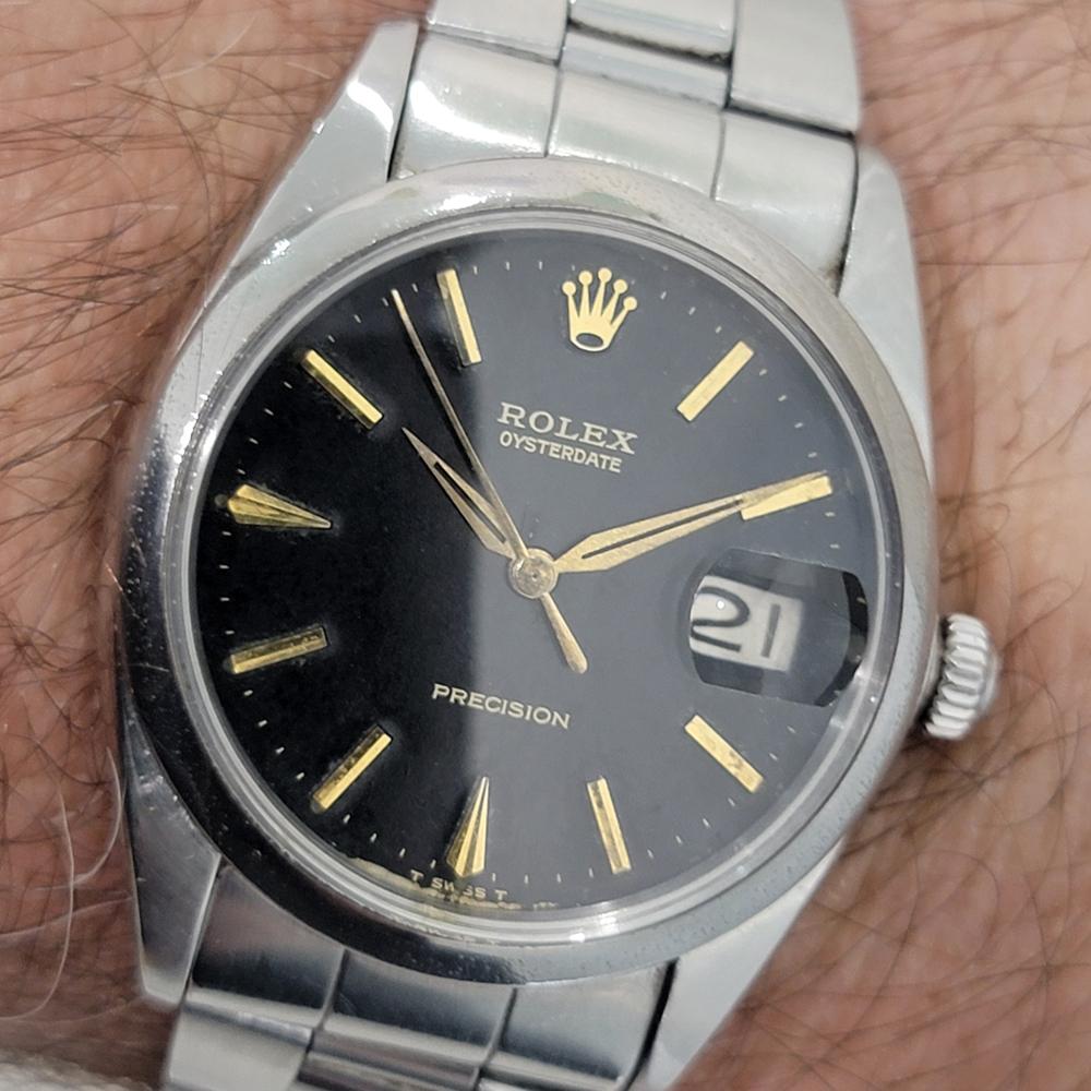 Mens Rolex Oysterdate Precision Ref 6694 34mm 1960s Manual Wind Vintage RJC187S For Sale 10