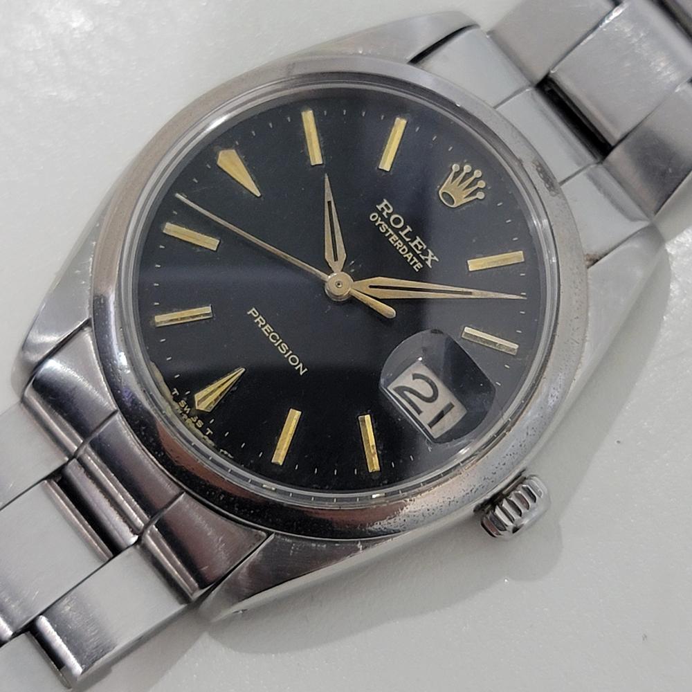 Men's Mens Rolex Oysterdate Precision Ref 6694 34mm 1960s Manual Wind Vintage RJC187S For Sale