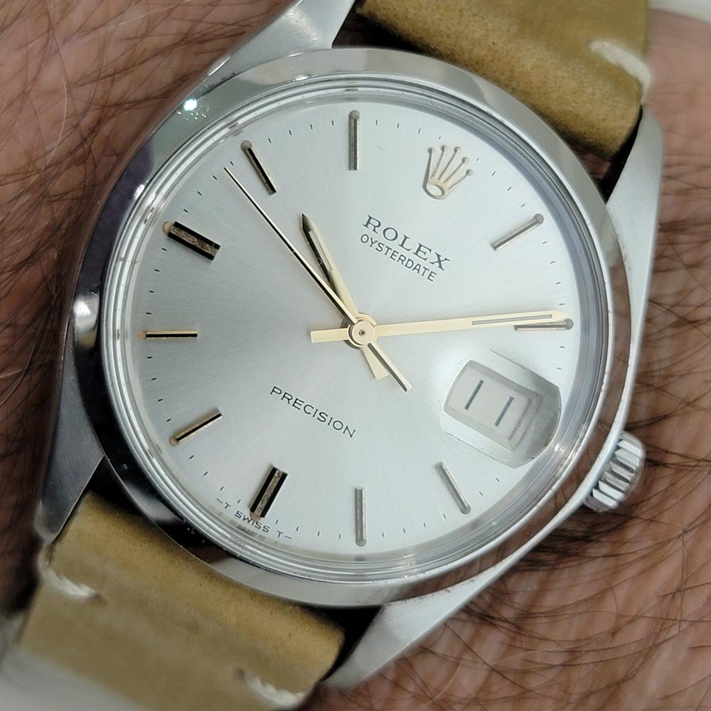Mens Rolex Oysterdate Precision Ref 6694 34mm 1970s Manual Wind Vintage RA504B For Sale 9