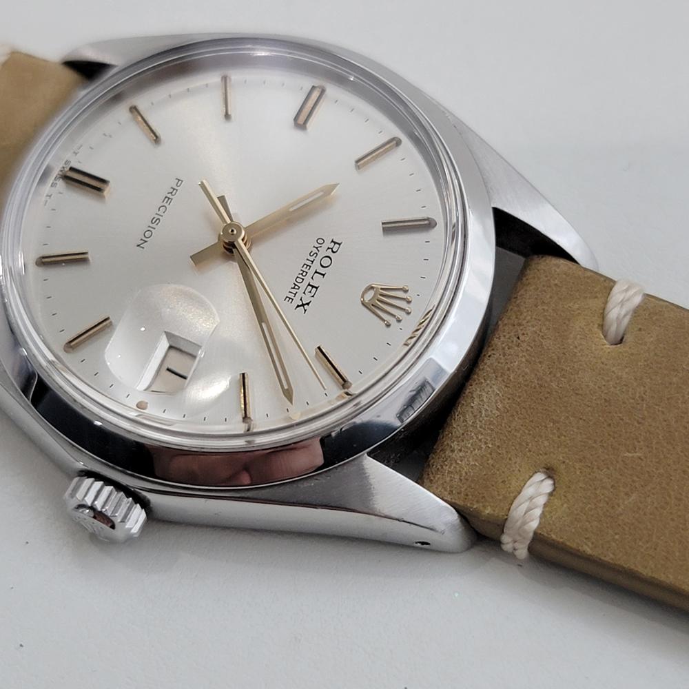 Mens Rolex Oysterdate Precision Ref 6694 34mm 1970s Manual Wind Vintage RA504B For Sale 2