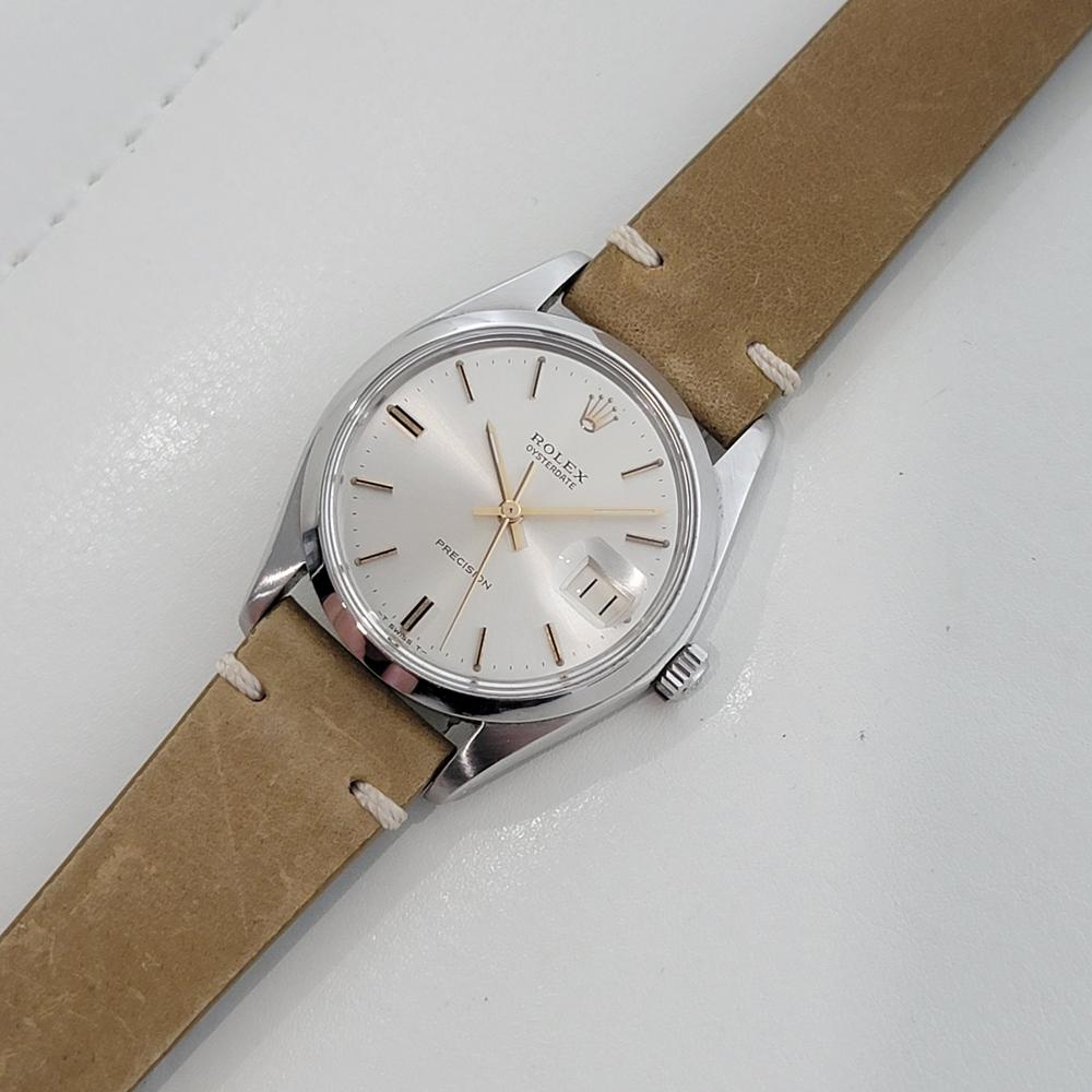 Mens Rolex Oysterdate Precision Ref 6694 34mm 1970s Manual Wind Vintage RA504B For Sale 3