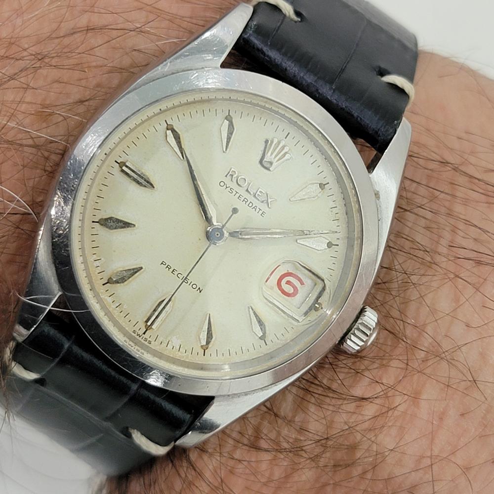 Mens Rolex Oysterdate Precision Ref 6694 34mm Hand Wind 1950s Vintage RA425B 9