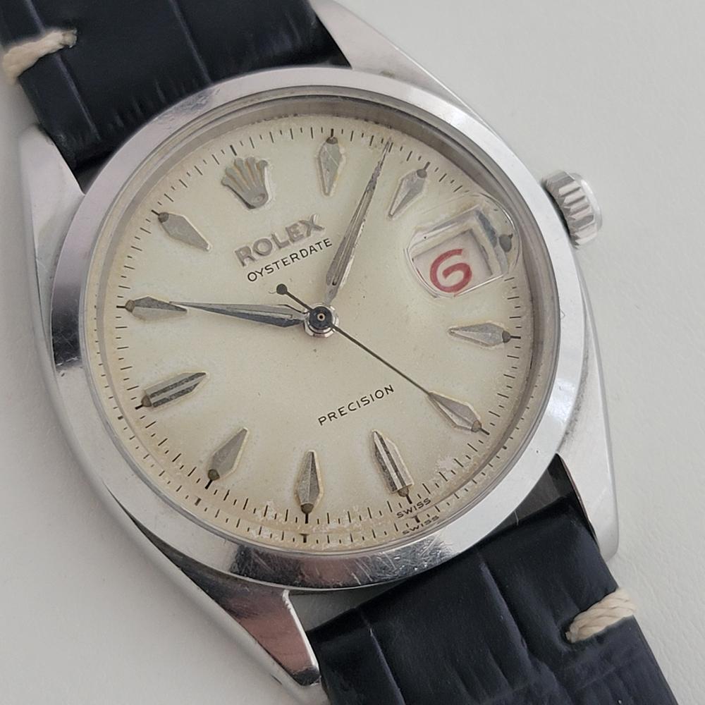 Mens Rolex Oysterdate Precision Ref 6694 34mm Hand Wind 1950s Vintage RA425B en Excelente Estado en Beverly Hills, CA
