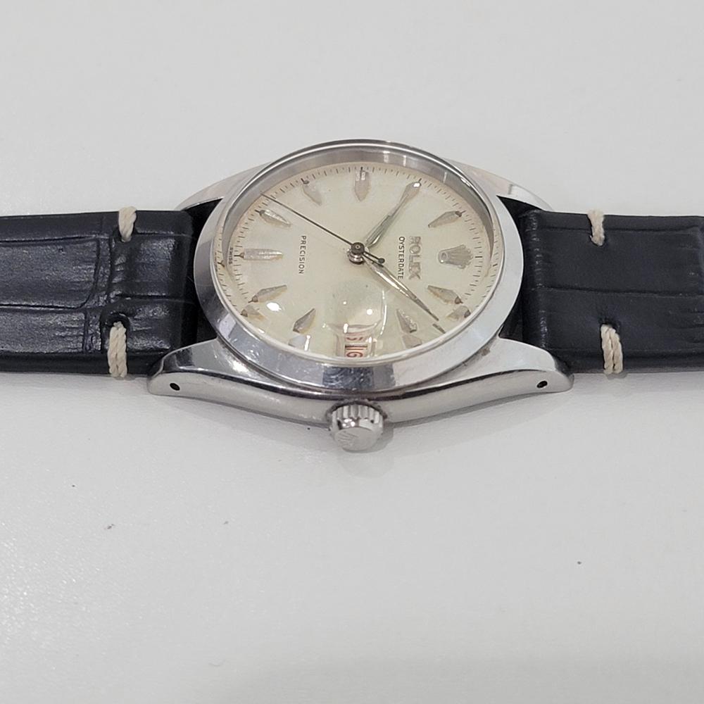 Mens Rolex Oysterdate Precision Ref 6694 34mm Hand Wind 1950s Vintage RA425B 1