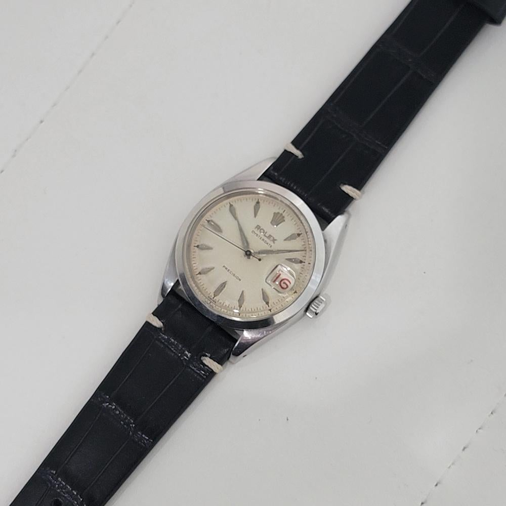 Mens Rolex Oysterdate Precision Ref 6694 34mm Hand Wind 1950s Vintage RA425B 3