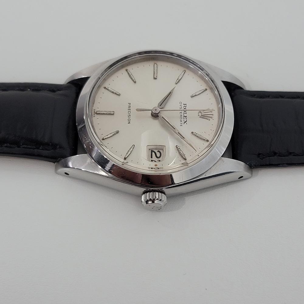 Mens Rolex Oysterdate Precision Ref 6694 Hand-Wind 1960s Swiss RJC197B In Excellent Condition In Beverly Hills, CA