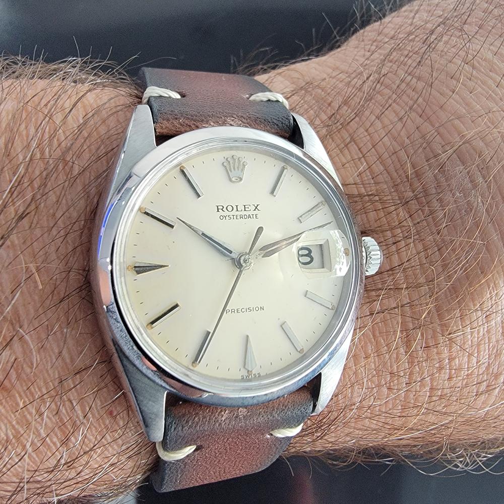Herren Rolex Oysterdate Präzision Ref 6694 Hand-Wind 1960er Jahre Vintage RA157BRN 8