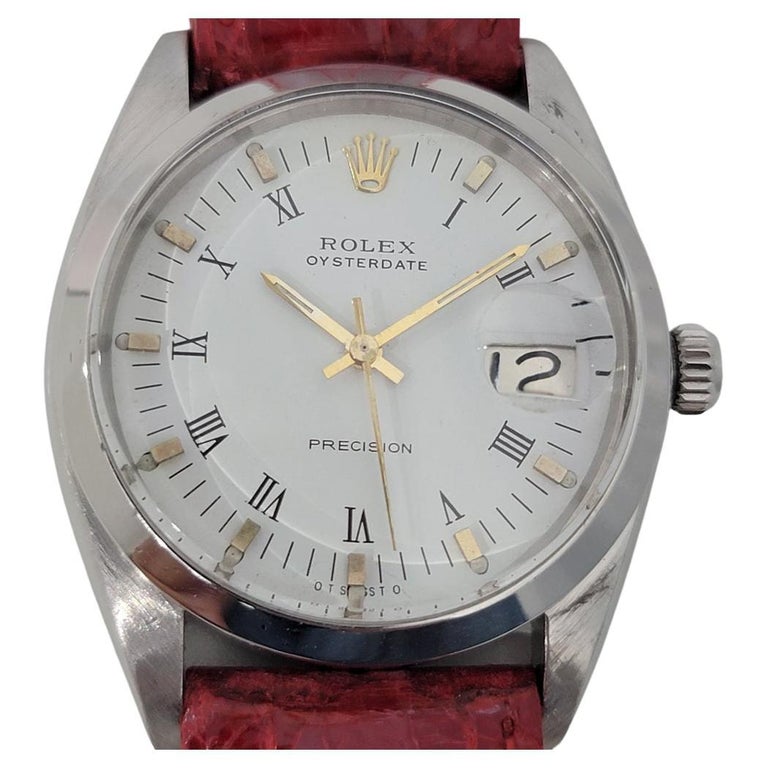 Mens Rolex Oysterdate Precision Ref 6694 Hand-Wind 1960s Vintage RA189R For  Sale at 1stDibs