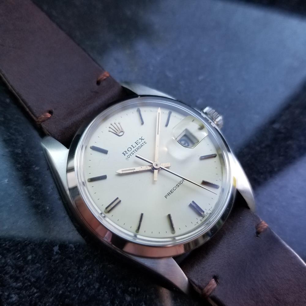 Mens Rolex Oysterdate Precision Ref 6694 Hand-Wind 1970s Vintage LV780 In Excellent Condition In Beverly Hills, CA