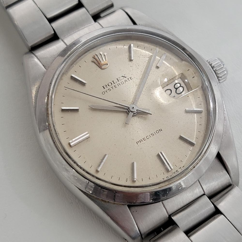 Mens Rolex Oysterdate Precision Ref 6694 Hand Wind 1970s Vintage RA202 en Excelente Estado en Beverly Hills, CA